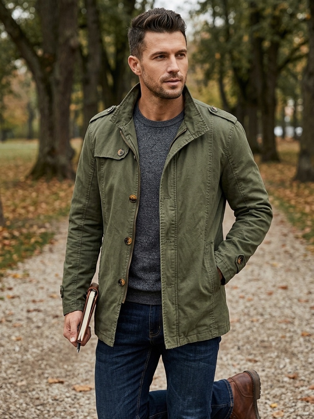 Men's Olive Field Jacket - SIZE XL